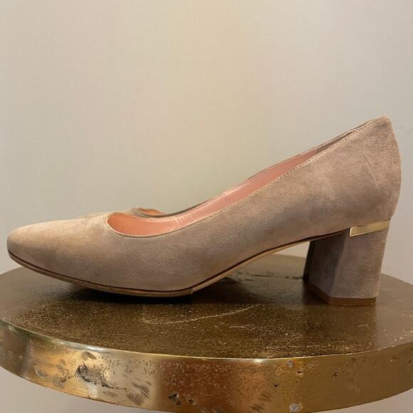 Kate Spade New York Dolores Suede Block Heel Pumps | Gray Neutral Taupe, 7M - Picture 5 of 10
